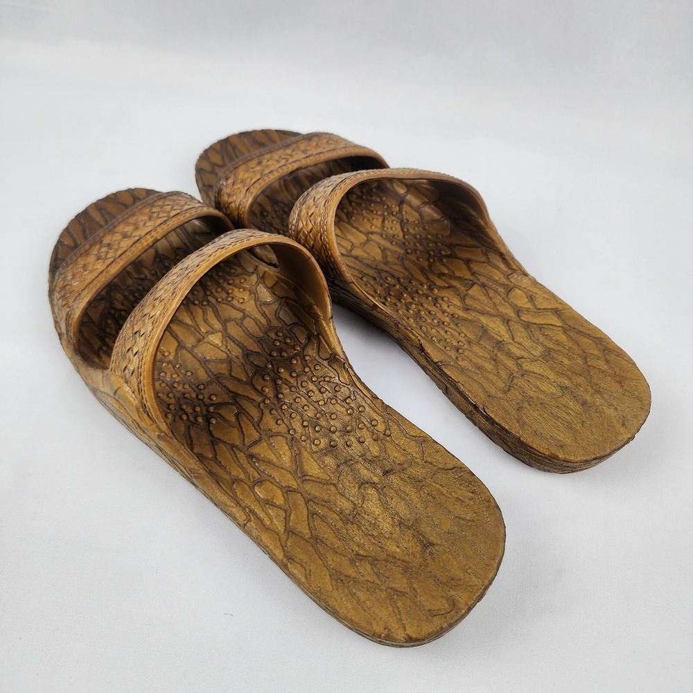 Pali Hawaii Colored‎ Jandal in Light Brown Mens Size 10 Made in Taiwan - Picture 2 of 6